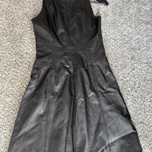 White House Black Market Leather A-Line Sleeveless Dress